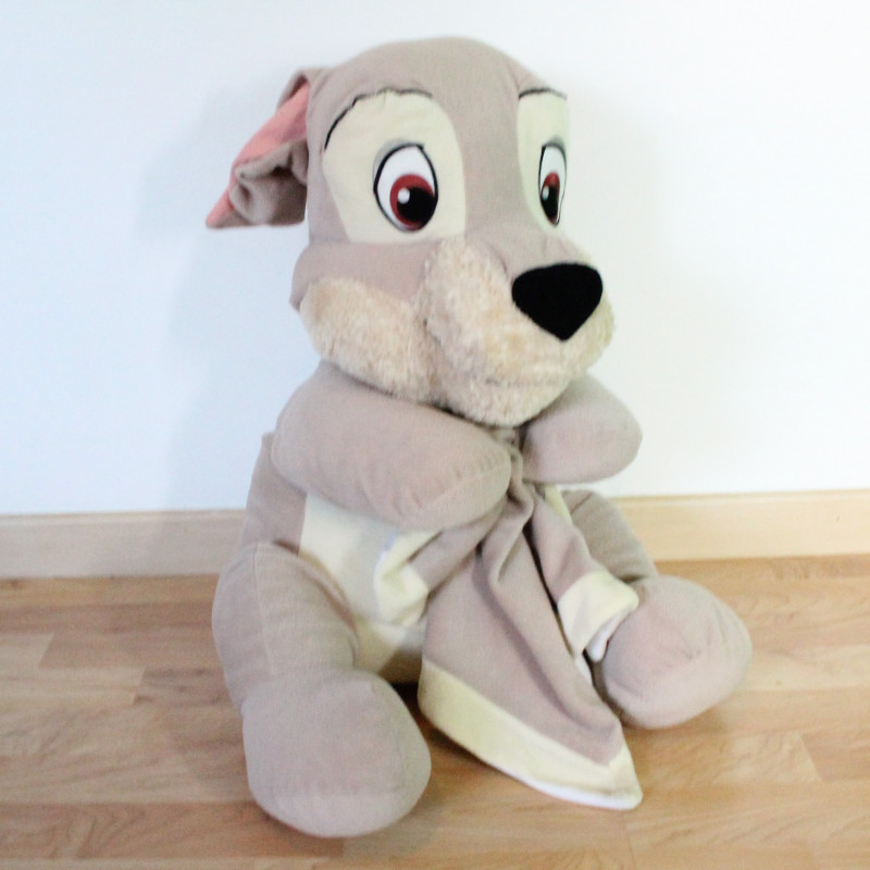 Peluche Doudou géant chien Clochard avec couverture DISNEY 70 cm