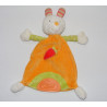 Doudou plat lapin rose vert bleu BABYSUN