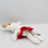 Doudou renne cerf elan blanc rouge GRAIN DE BLE