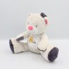 Doudou ours blanc beige rose violet Arthur et Lola BEBISOL