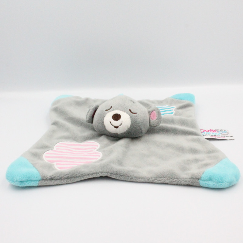 Doudou plat koala DOUDOU ET COMPAGNIE bleu feuilles DC3665 22 cm 