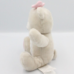 Doudou ours beige blanc rose KIMBALOO