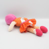 Doudou lutin poupée rose orange fleurs jupe COROLLE