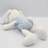 Doudou chien blanc bleu SUCRE D'ORGE