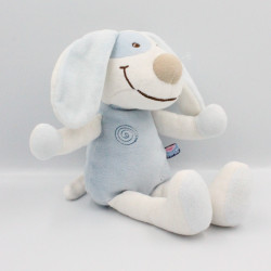Doudou chien blanc bleu SUCRE D'ORGE