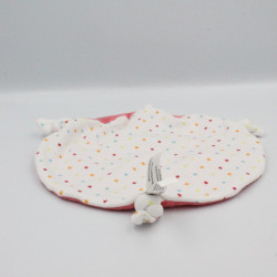 Doudou plat rond rose blanc étoiles éléphant U TOUT PETITS