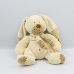 Doudou lapin écru beige avec écharpe NICOTOY
