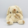 Doudou lapin écru beige avec écharpe NICOTOY