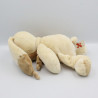 Doudou lapin écru beige avec écharpe NICOTOY
