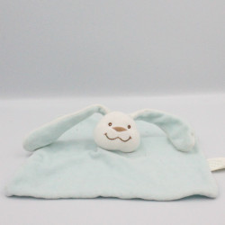 Doudou plat lapin blanc bleu KIMBALOO LA HALLE