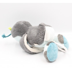 Doudou musical oiseau pingouin gris bleu Louis NOUKIE'S