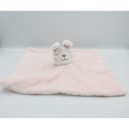 Doudou plat lapin rose blanc nuages PRIMARK EARLY DAYS