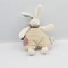 Doudou lapin blanc beige mauve Luc et Léa MOULIN ROTY