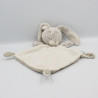 Doudou plat lapin beige blanc TEX BABY