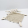 Doudou plat lapin beige blanc TEX BABY