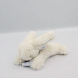 Doudou lapin blanc bleu tout doux Bonbon DOUDOU ET COMPAGNIE