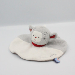 Doudou plat robot souris gris blanc SUCRE D'ORGE