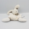 Doudou et Compagnie plat lapin blanc beige taupe tout doux Bonbon