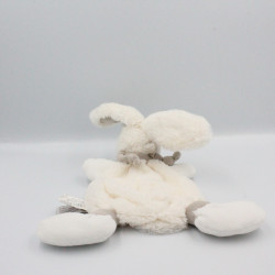 Doudou et Compagnie plat lapin blanc beige taupe tout doux Bonbon