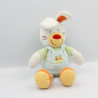 Doudou lapin bleu vert orange carottes NICOTOY