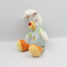 Doudou lapin bleu vert orange carottes NICOTOY