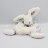 Doudou plat lapin blanc bleu tout doux bonbon DOUDOU ET COMPAGNIE