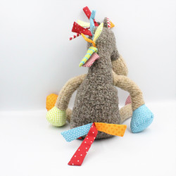 Doudou girafe marron beige patchwork SIGIKID