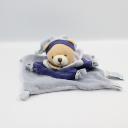 Doudou et compagnie plat carré noeuds ours bleu