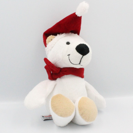 Doudou ours blanc bonnet de Noël KINDER