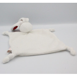 Doudou plat lapin blanc rouge GUIGOZ 2