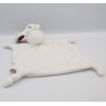 Doudou plat lapin blanc rouge GUIGOZ 2