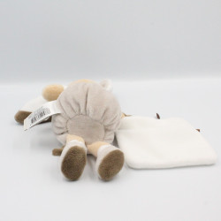 Doudou et compagnie lapin blanc gris marron mouchoir LA GRANDE RECRE