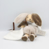 Doudou et compagnie lapin blanc gris marron mouchoir LA GRANDE RECRE