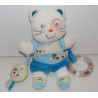 Doudou plat chat bleu vert escargot NICOTOY KIABI