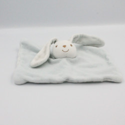 Doudou plat lapin blanc bleu KIMBALOO