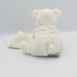 Doudou et compagnie ours blanc bleu mouchoir J'aime mon doudou