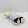 Doudou Ours jaune bleu marine cravate rouge pois TAKINOU
