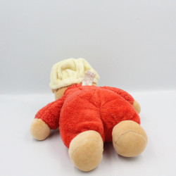Doudou ours rouge coeur avec casquette TAKINOU