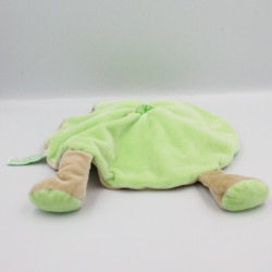 Doudou plat rond hippopotame beige vert TIAMO COLLECTION