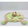 Doudou plat rond hippopotame beige vert TIAMO COLLECTION