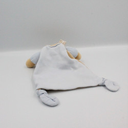 Doudou plat ours beige bleu vichy TAKINOU