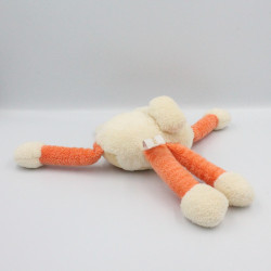 Doudou lapin rouge beige écru Takinou