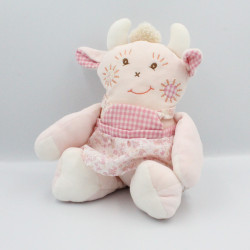 Doudou girafe vache rose fleurs TAKINOU