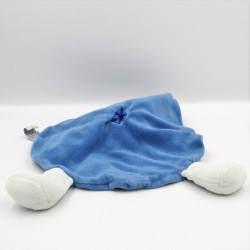 Doudou plat rond souris bleu rayé TIAMO COLLECTION