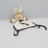 Doudou plat lapin blanc bleu marine TAKINOU