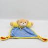 Doudou plat ours bleu orange jaune TAKINOU