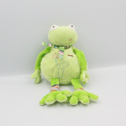 Doudou grenouille verte rayé CA CREDIT AGRICOLE