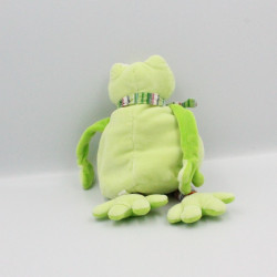 Doudou grenouille verte rayé CA CREDIT AGRICOLE
