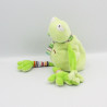 Doudou grenouille verte rayé CA CREDIT AGRICOLE