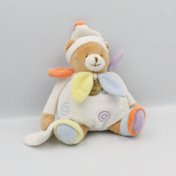 Doudou et compagnie ours boule blanc col pétale mouchoir Nuage